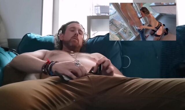 Tugging My Pulsating Rod While Observing Porn