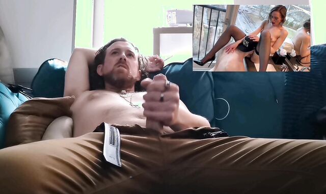 Tugging My Pulsating Rod While Observing Porn