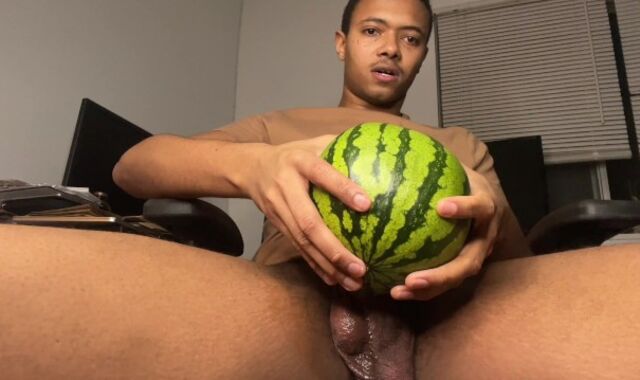Drilling this watermelon like it's your muff