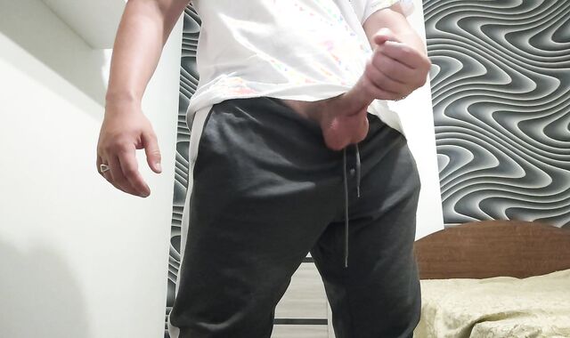 Russian young fellow masturbates off after work