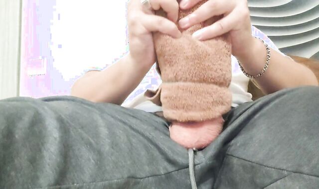 Russian young fellow masturbates off after work