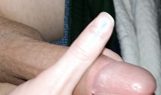 I paw my gentle beefstick and stroke untill I'm wet.