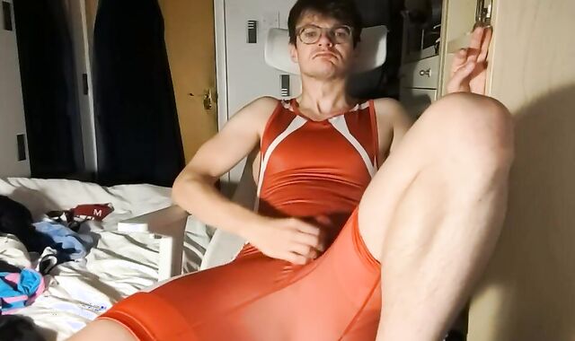 Cheeky Brit Edging in Asics Wrestling Singlet