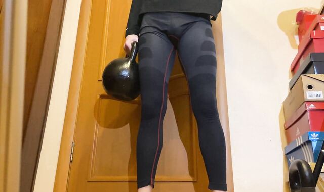 Strong Man With Superb Booty Is Training