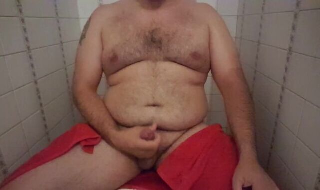 Otter stroking off in the toilets