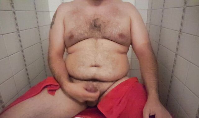 Otter stroking off in the toilets