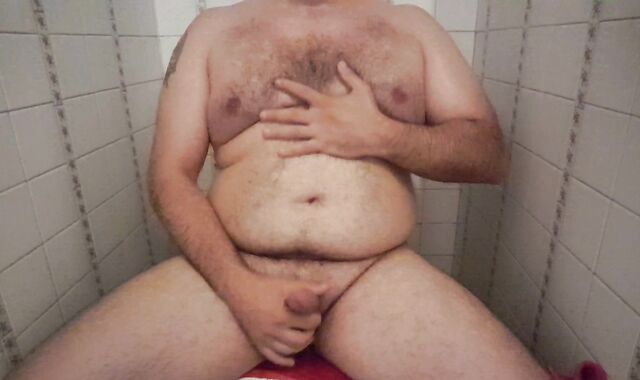 Otter stroking off in the toilets