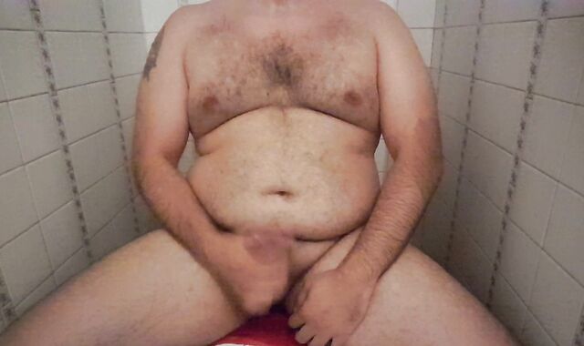 Otter stroking off in the toilets