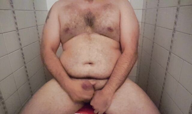 Otter stroking off in the toilets