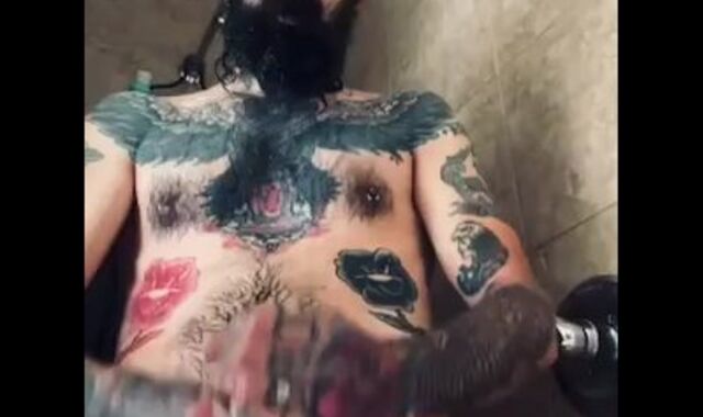 two Arms Enormous Salami Bathroom Jism