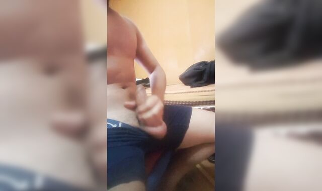 dude milking before his roommate arrives