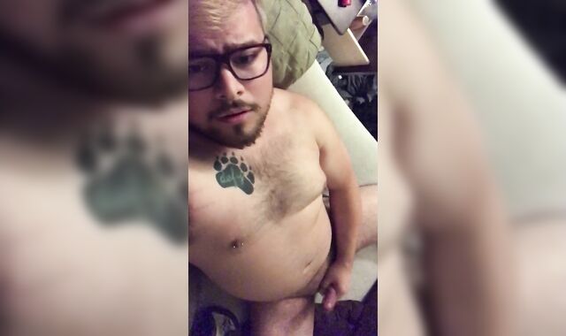 Supah-Nice Tattooed Cub Playing with Fake-Spear and Masturbator - Face Jizz Flow