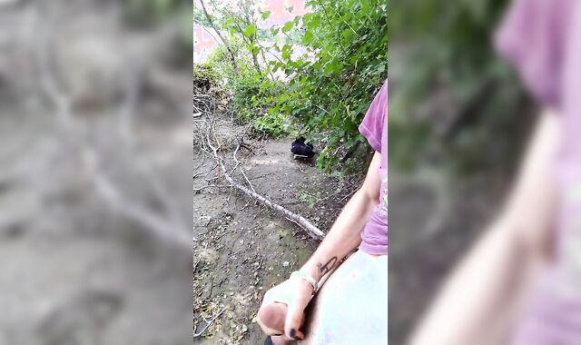 Tranquil masturbation by the river