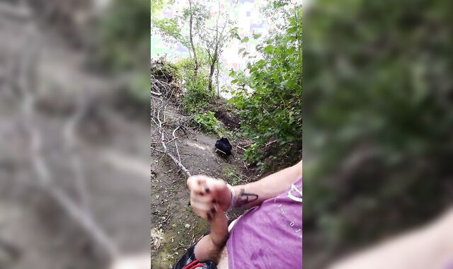 Tranquil masturbation by the river