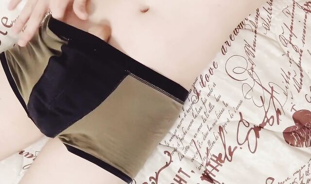 Teenie guy wanks off and groans while everyone asleep, shoots a geyser