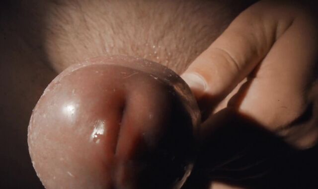extreme close-up giant tear up-stick pops in camera with hefty blast of man juice for woman,sissy 4K