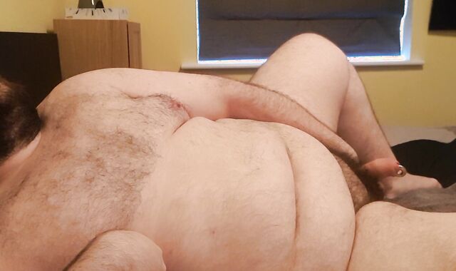 Ultra-Super-Naughty chub let's a Twitter follower control his prostate magic vibro