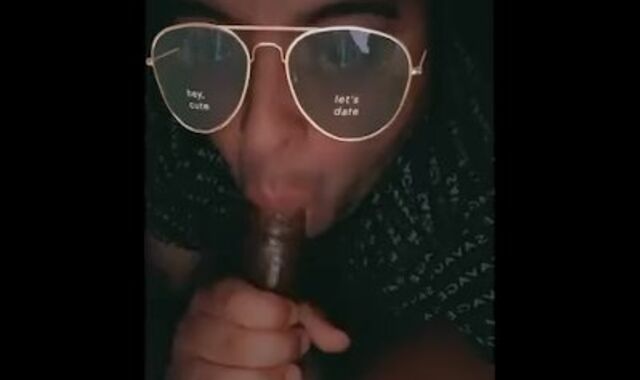 Deep-Throating a immense meaty black nail-stick