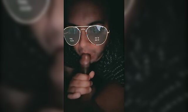 Deep-Throating a immense meaty black nail-stick