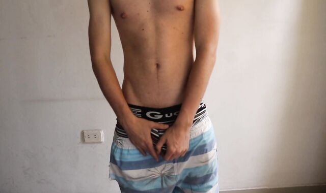 Latino boy wanks for his friend