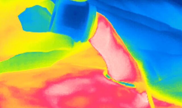 Thermal camera swelling, perceive the fever of my manstick and observe the white super-fucking-hot jizm