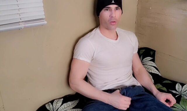 DROOLING ON MY ROCK HARD-ON! guy uses his spit as lube (Bonus Jism Pin At The End!)