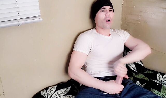 DROOLING ON MY ROCK HARD-ON! guy uses his spit as lube (Bonus Jism Pin At The End!)