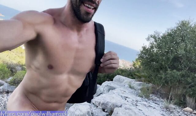 Aesthetic boy does nude hiking and gets caught