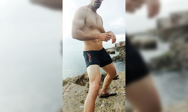 dancing on the sea coast. I almost got caught