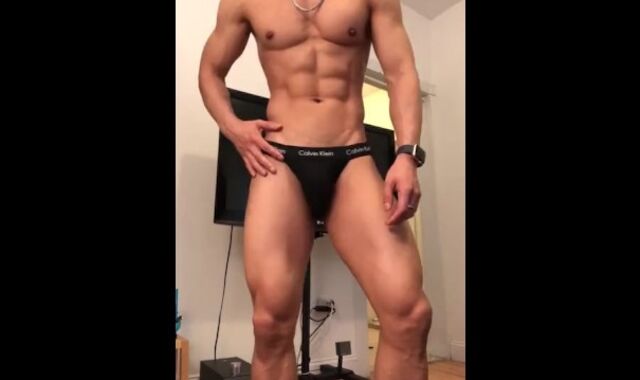 Muscle innocence jock posing