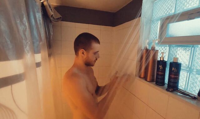 Crimson-Haired first-timer edges his partially stiff jism-shotgun and screams for you after taking a shower
