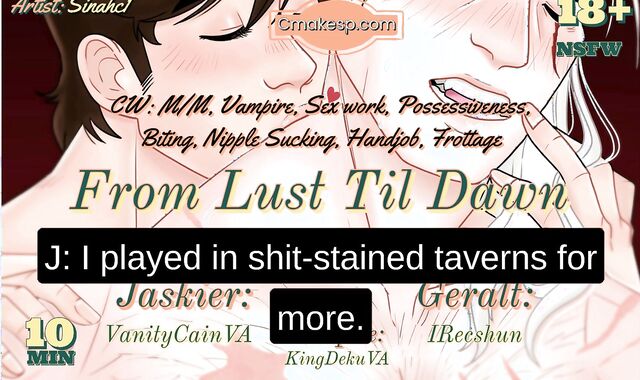 Geralt and Jaskier get off in an alley