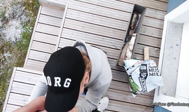 Supah-Super-Steamy Backyard Blowage Jizm in Mouth