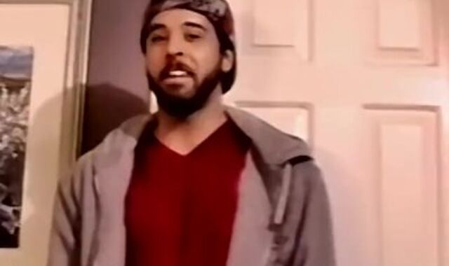 Inexperienced Americans Blue and Joe chat before blowjob