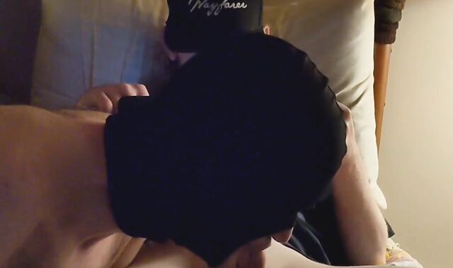 Serviced — Getting deep-fellated and serviced by hooded cocksucker