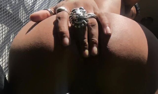 Toying with my a-slot outside while being watched OF- CakeNbake