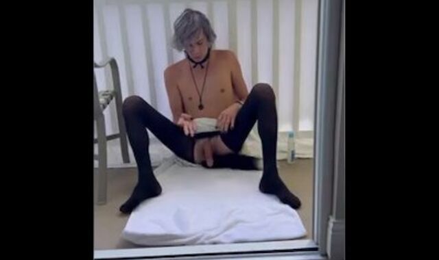 Foxtail Femboy Cums on Hotel Balcony????