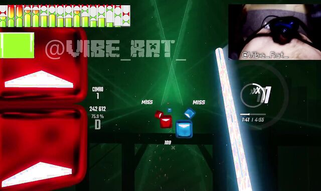 Hards Free-For-All-For-All Orgasm Playing BeatSaber with the Monster Nobra Twincharger Magic Wand (bass nipple)