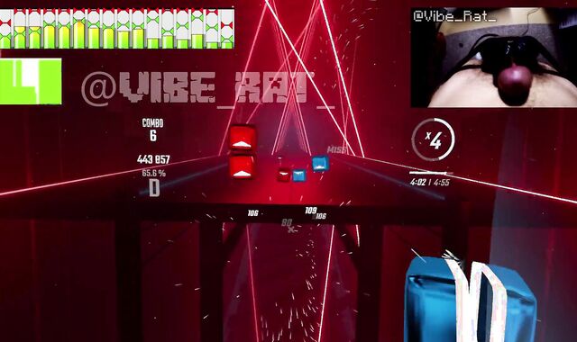 Hards Free-For-All-For-All Orgasm Playing BeatSaber with the Monster Nobra Twincharger Magic Wand (bass nipple)