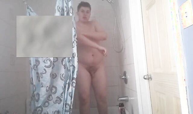 Me taking a bathroom