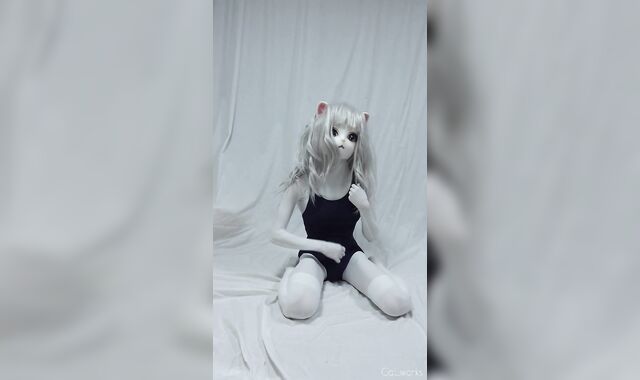 Kigurumi Zentai Cat Clothed In Swimsuits Blows A Load 2 Times