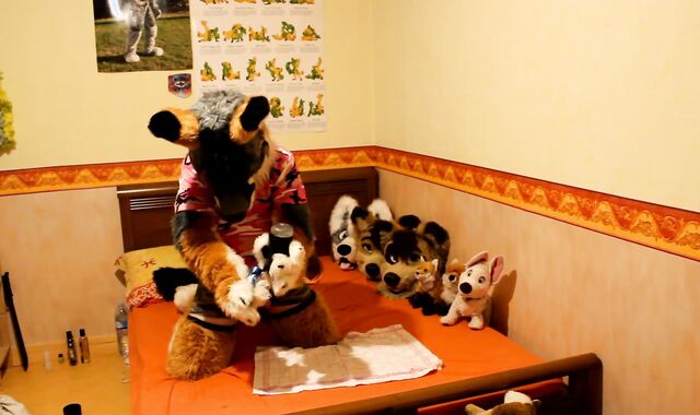 Repo having some fun with fleshlight and Bolt plushie