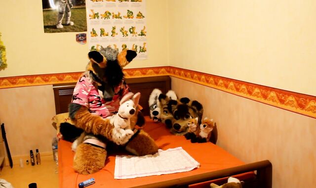 Repo having some fun with fleshlight and Bolt plushie