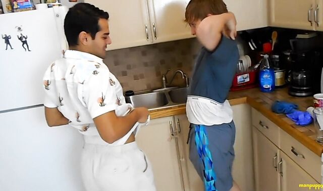 Elis and Sebastian stretched out out their trunks