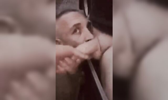 Taking straight trucker wet trouser snake and geyser on the side of the road