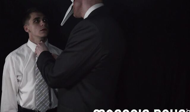 Strung Up suited ginger DILF with XXL stud man-meat barebacks fellow