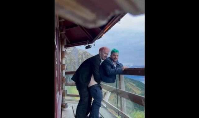 Buddy’s wife went to sofa early at wedding, so he smashed me instead.