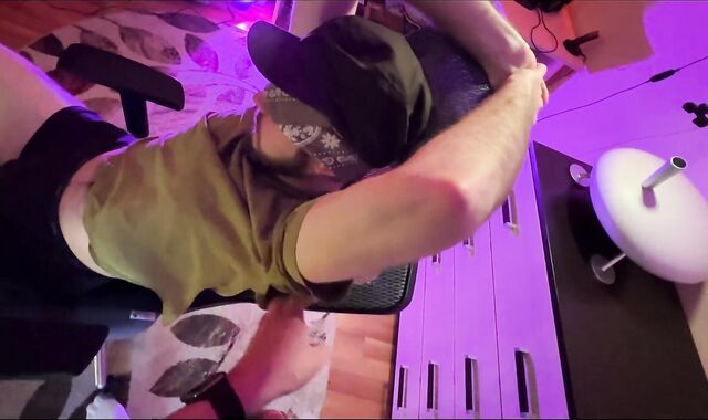 Brought home trucker in need of currency rip his clothes poke him in the throat fuckhole and spunk on his cum-pump