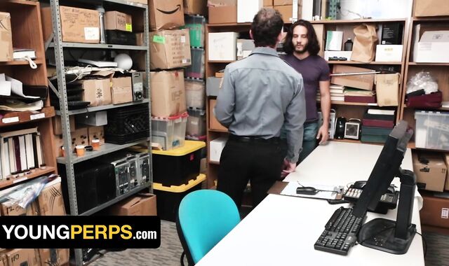 Security Guard Greg McKeon Makes Otter Thief Jizz While He Tears Up Him On The Desk - Youthfull Perps