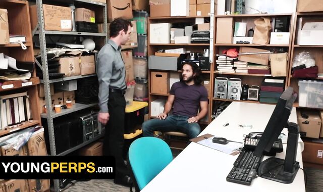 Security Guard Greg McKeon Makes Otter Thief Jizz While He Tears Up Him On The Desk - Youthfull Perps